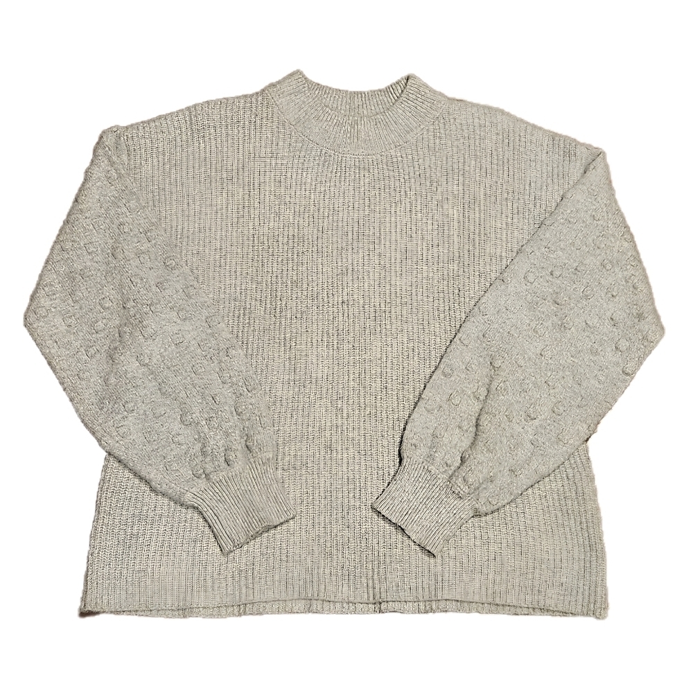 Vince Camuto Light Gray Puff Sleeve Sweater- Large